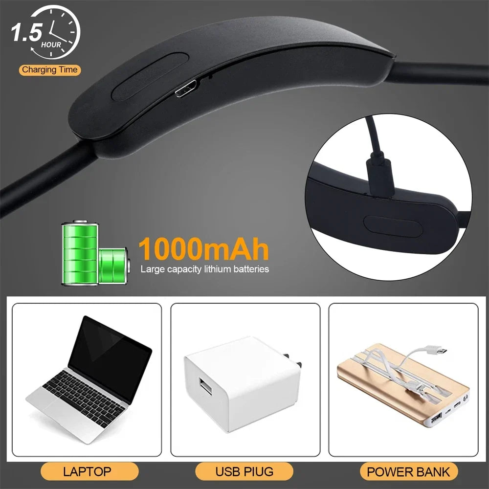 LED-neklamp met 3 lichtkleuren – USB oplaadbaar & dimbaar