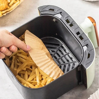 FryCup™ – Wegwerp AirFryer Liner | Voedselveilig Bakpapier voor Heteluchtfriteuse