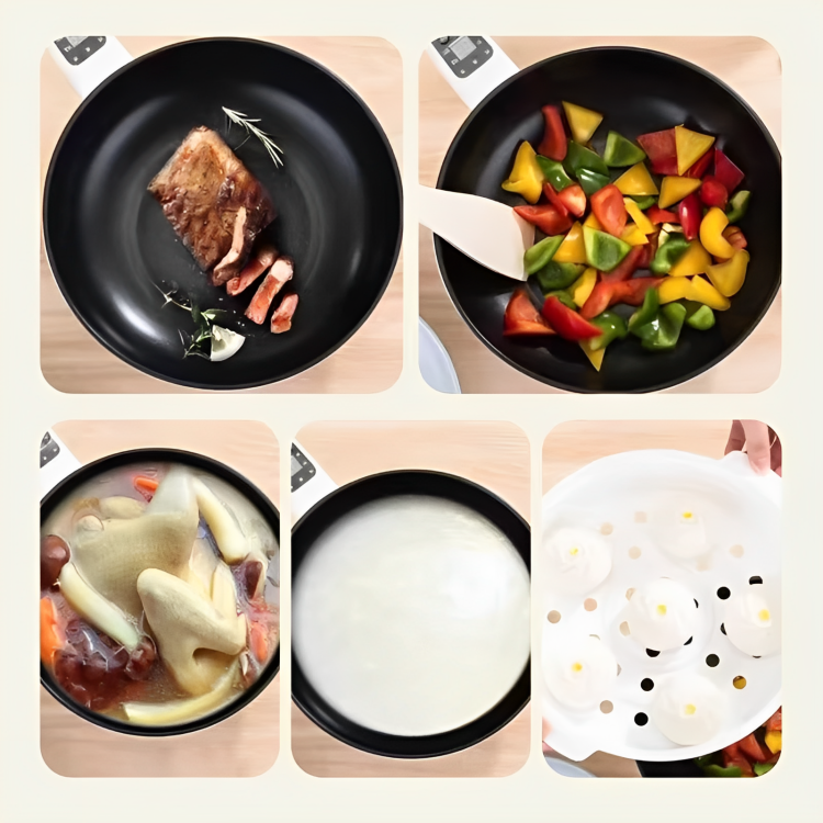 SmartCook™ Multifunctionele Elektrische Wok – Rookarm Koken met Anti-Aanbaklaag
