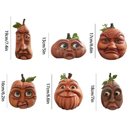 Halloween pompoen decoratie met verlichting – Grappige pompoenkop van hars voor
