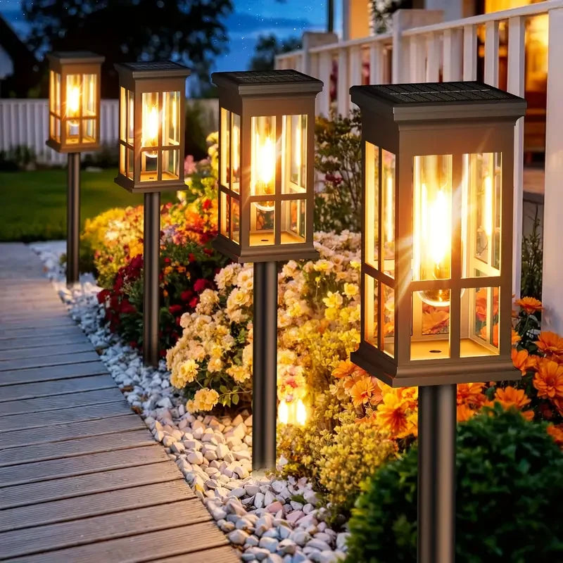 Tuinlamp Lantaarn-Design met Gloeidraad-LED – Set van 2