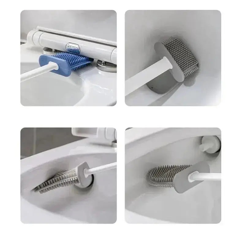 Siliconen wc-borstel met wandhouder – 2-in-1 antibacterieel