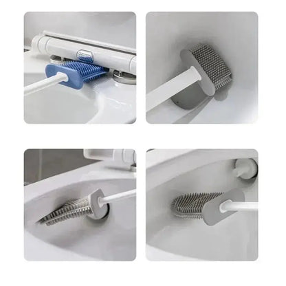 Siliconen wc-borstel met wandhouder – 2-in-1 antibacterieel