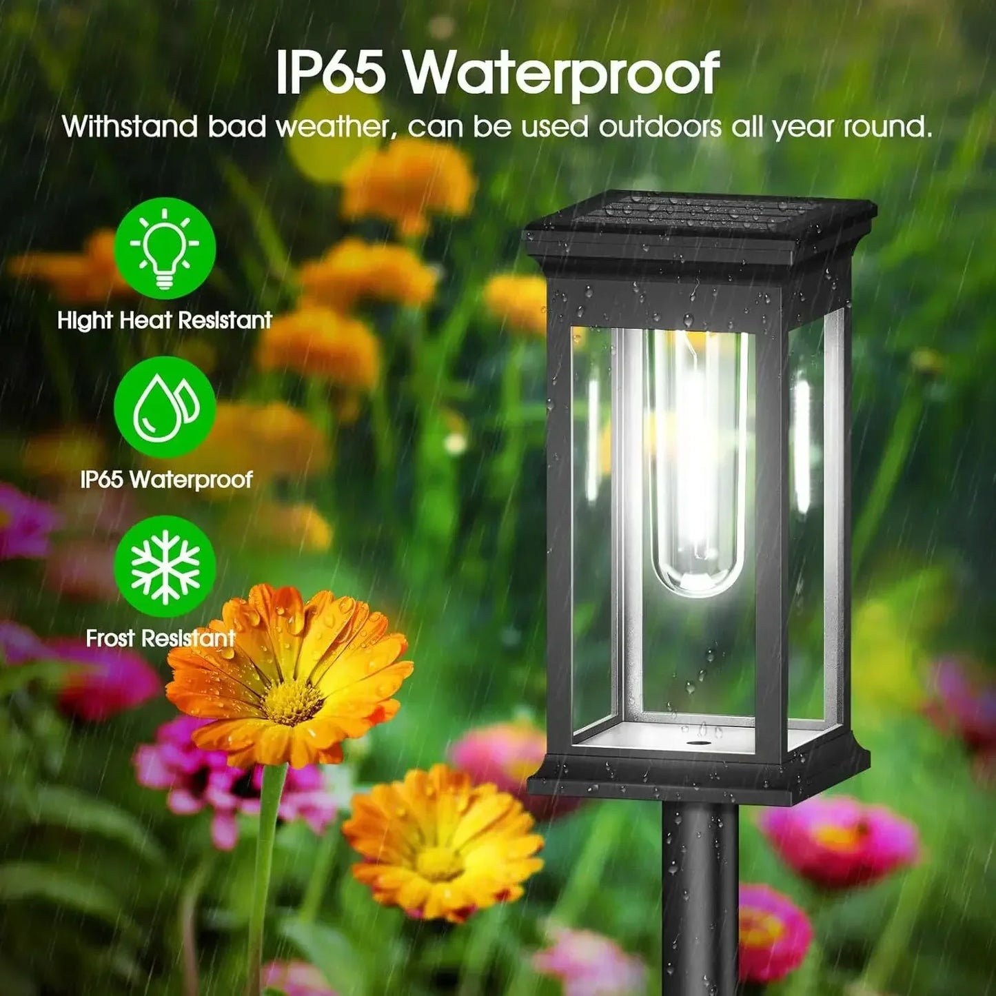 Tuinlamp Lantaarn-Design met Gloeidraad-LED – Set van 2
