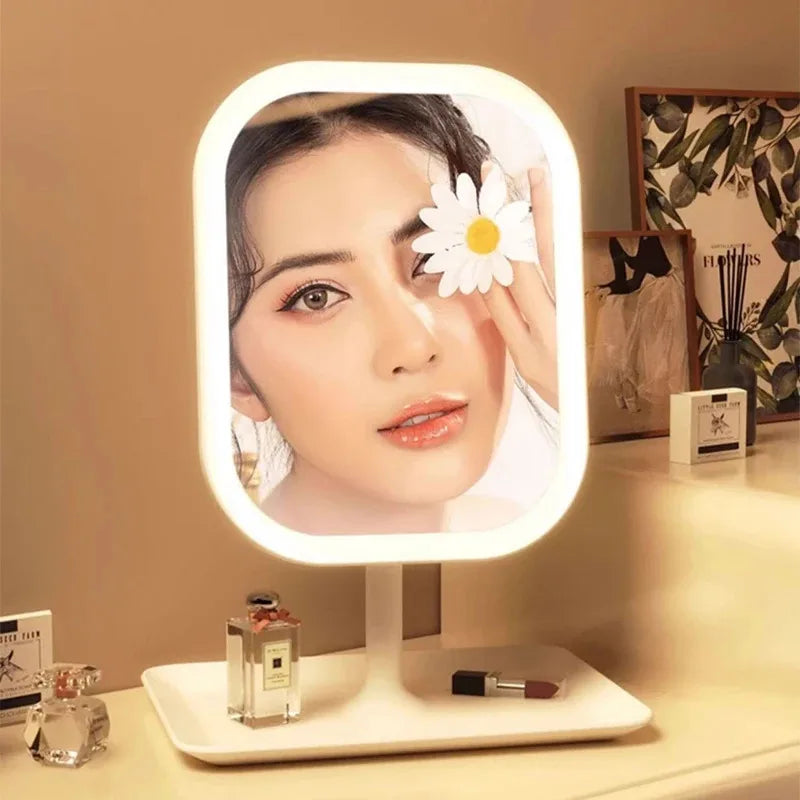 LED make-upspiegel met 3 lichtkleuren en touch-bediening