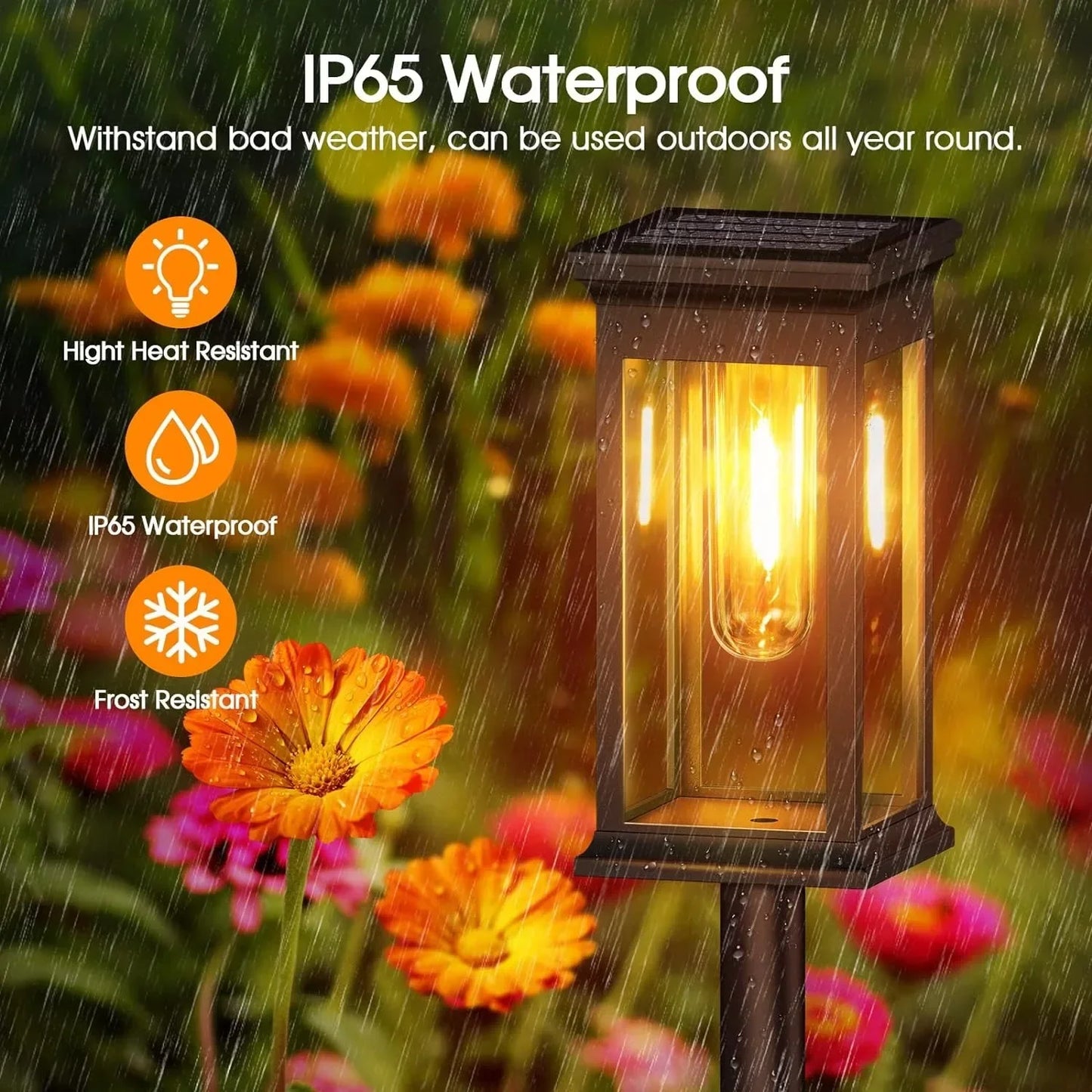Tuinlamp Lantaarn-Design met Gloeidraad-LED – Set van 2
