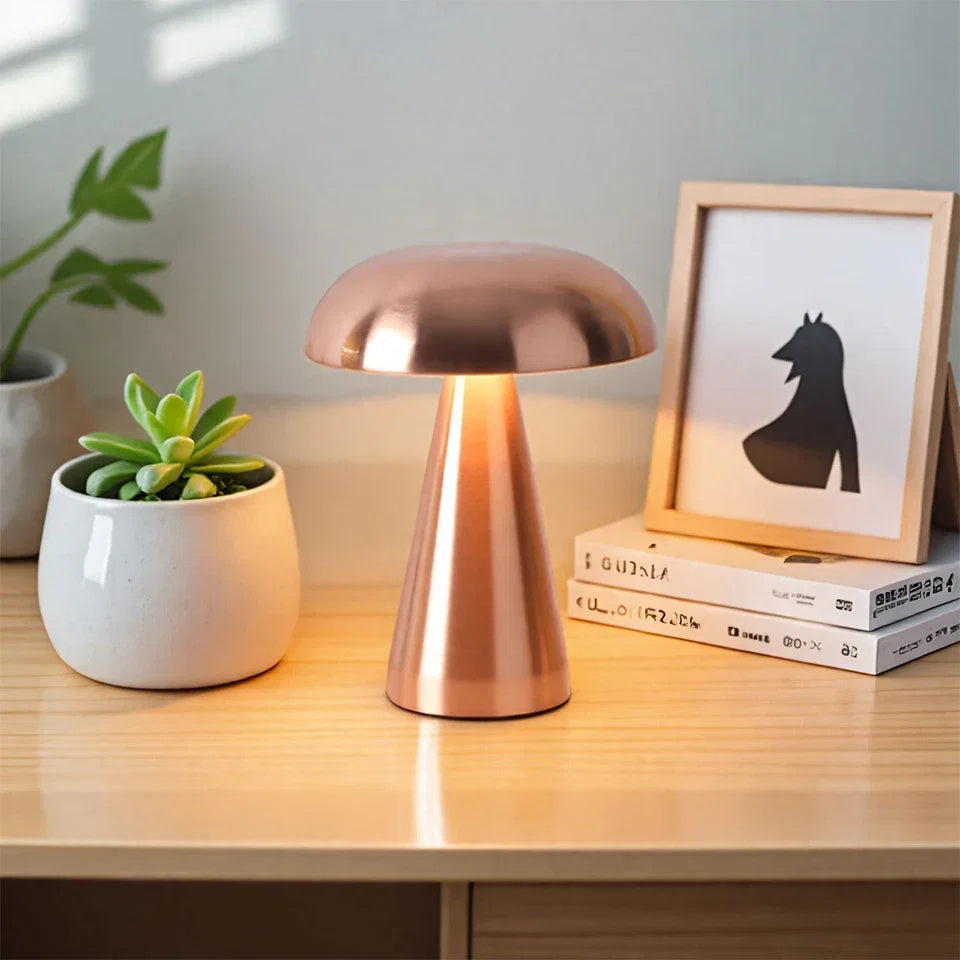 Paddenstoel Tafellamp Retro LED dimbaar draadloos oplaadbaar