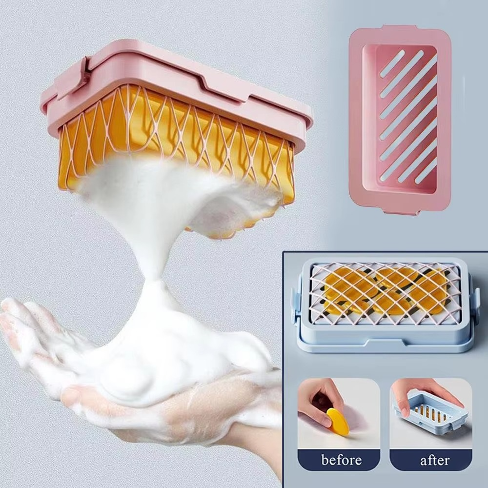 LatherUp™ – 2-in-1 Zeepbakje & Schuimnet, Zeepbesparend & Sneldrogend [1 + 2 Gratis]