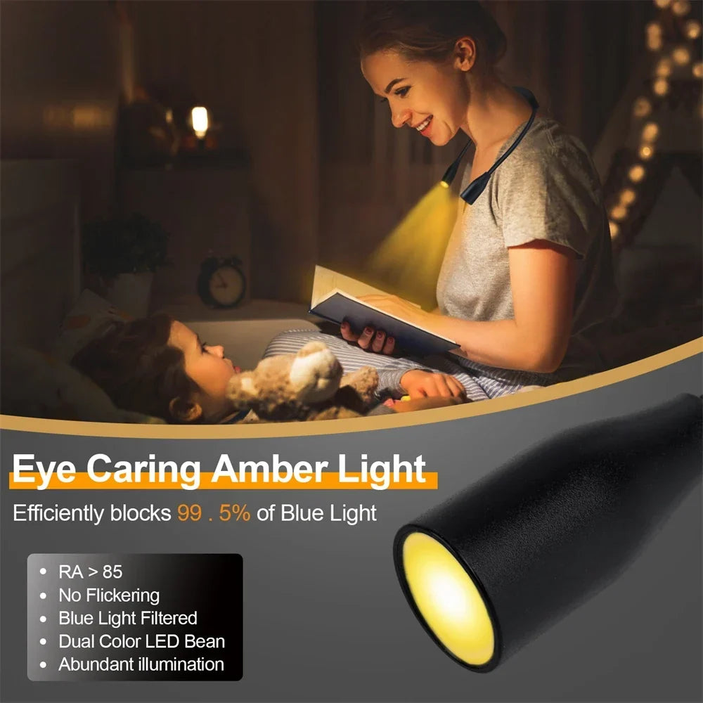LED-neklamp met 3 lichtkleuren – USB oplaadbaar & dimbaar