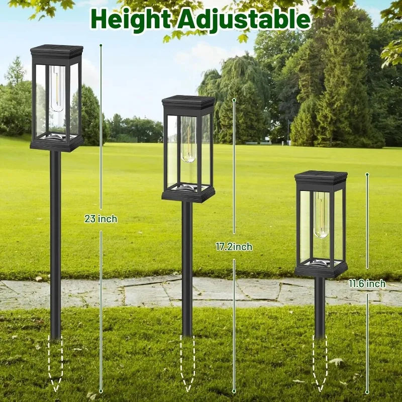 Tuinlamp Lantaarn-Design met Gloeidraad-LED – Set van 2