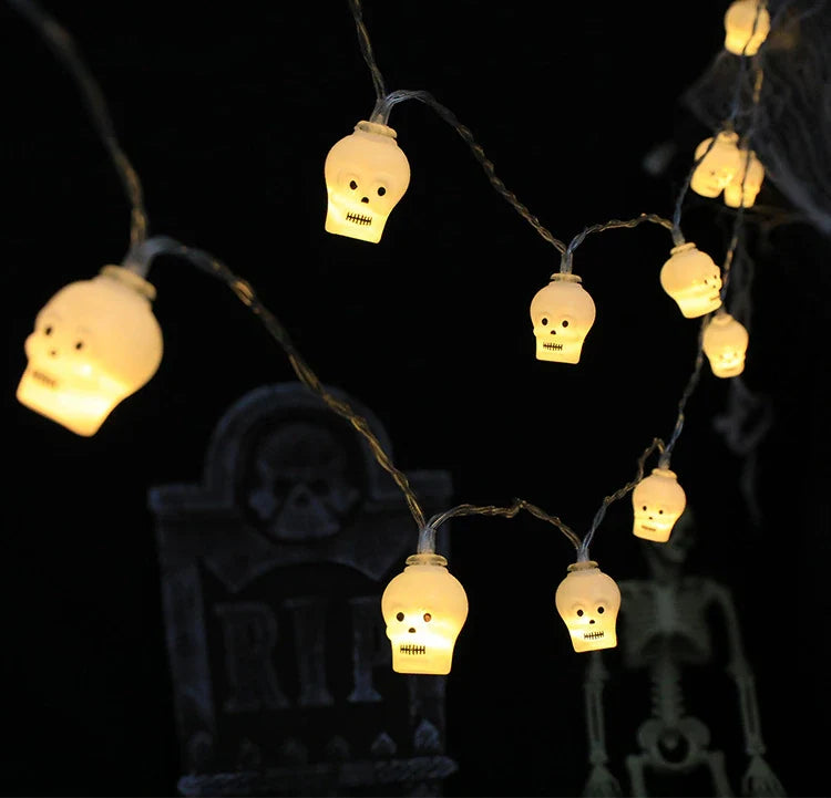 Halloween LED Lichtslinger – Pompoen, Schedel & Oogbal – 1,5m met 10 LED's
