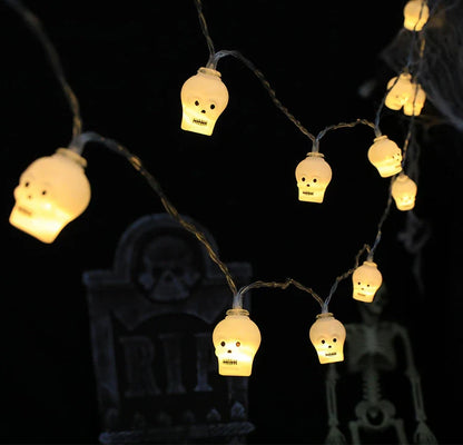 Halloween LED Lichtslinger – Pompoen, Schedel & Oogbal – 1,5m met 10 LED's