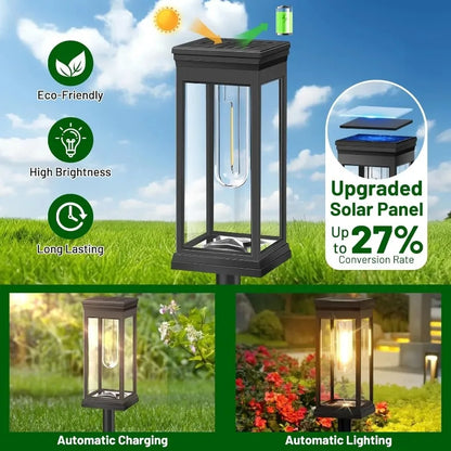 Tuinlamp Lantaarn-Design met Gloeidraad-LED – Set van 2