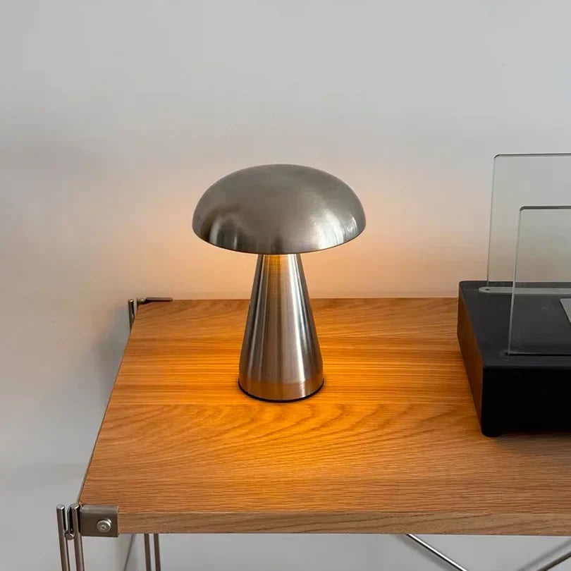 Paddenstoel Tafellamp Retro LED dimbaar draadloos oplaadbaar