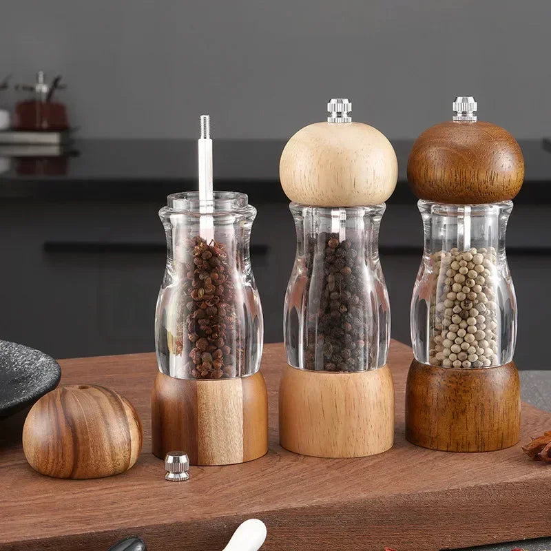 Zout- en pepermollenset van hout en glas voor de keuken