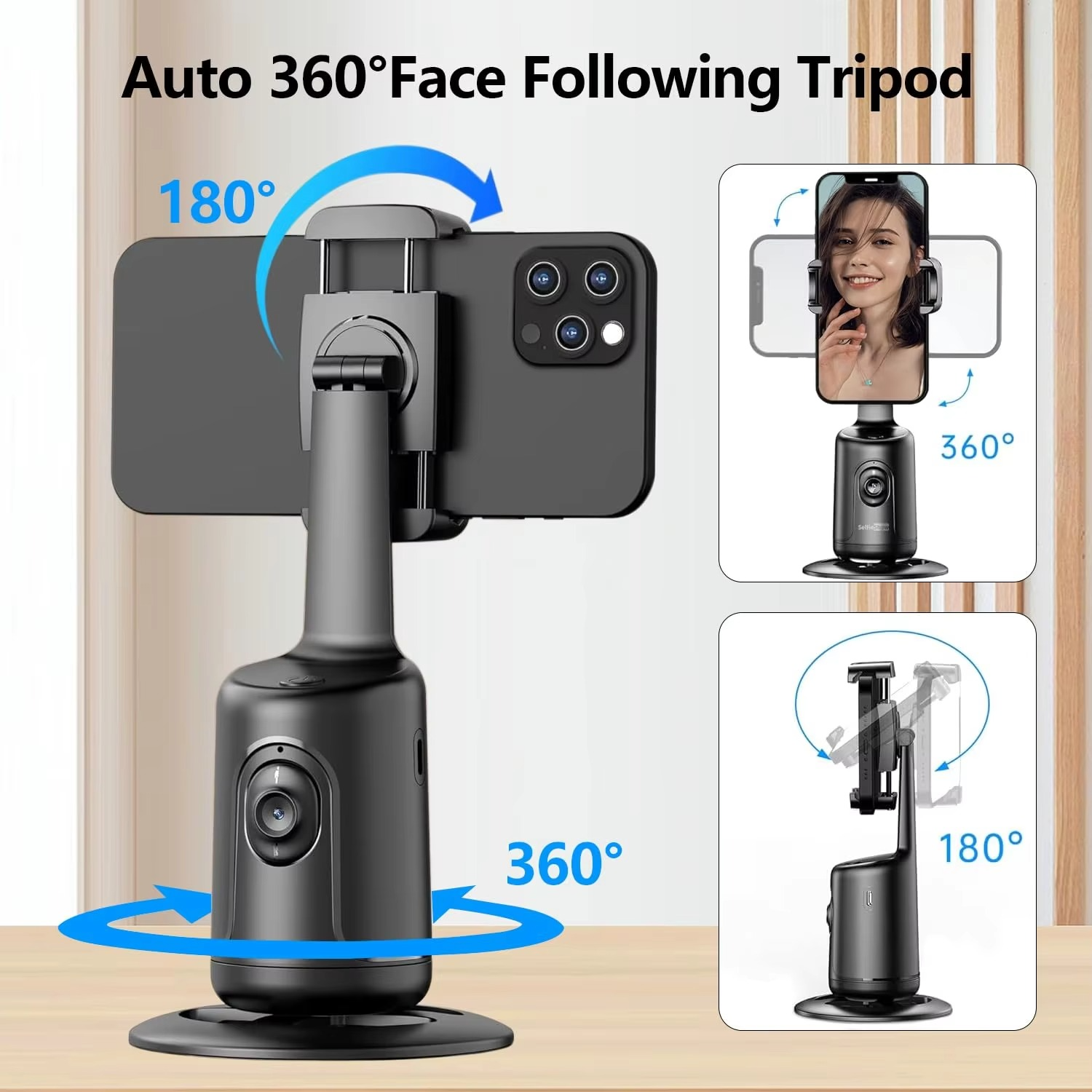 GimBot™ – Auto-tracking telefoonhouder met 360° gezichtsherkenning en geïntegreerd selfielicht [50% Korting]