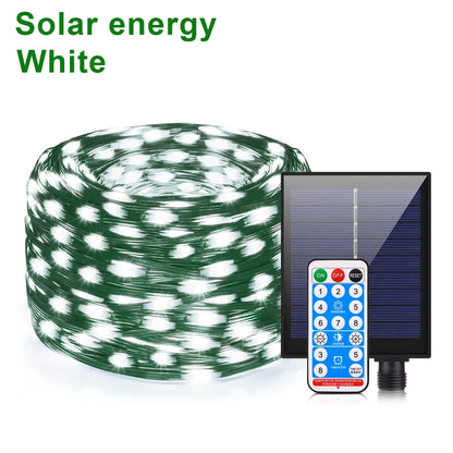 Zonne-energie Lichtsnoer 100M – 800 LEDs met Afstandsbediening & 8 Modi