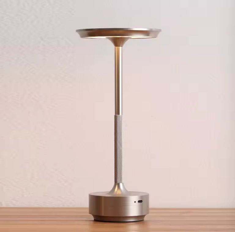 Draadloze LED-tafellamp met touch-dimmer van aluminium IP44
