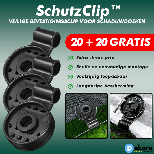 SchutzClip™ - Veilige bevestigingsclip voor schaduwdoeken [20 + 20 Gratis]