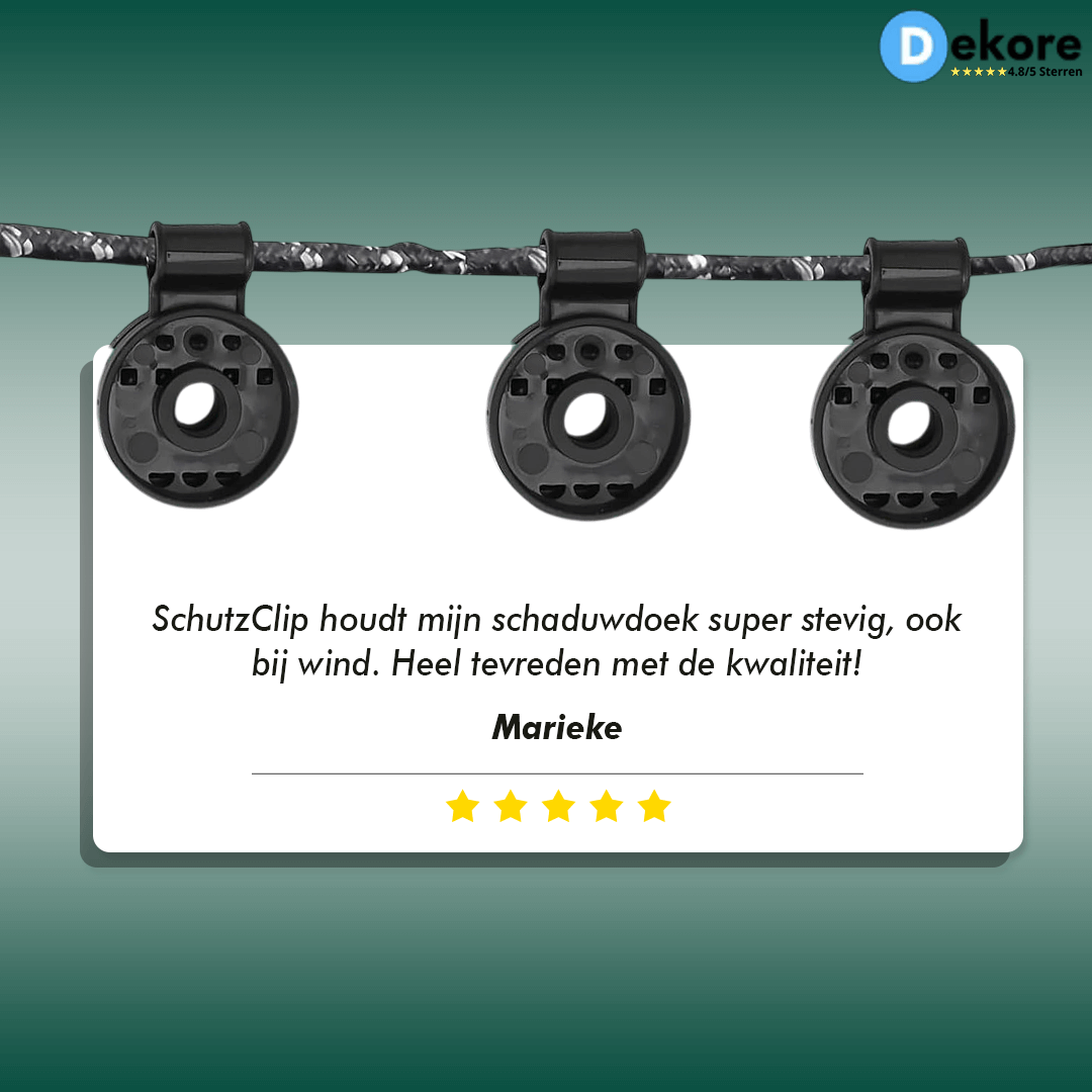 SchutzClip™ - Veilige bevestigingsclip voor schaduwdoeken [20 + 20 Gratis]