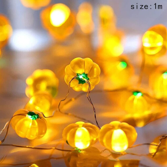 Halloween LED Lichtslinger – Pompoen, Schedel & Oogbal – 1,5m met 10 LED's
