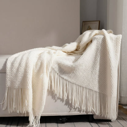 Gebreide fleecedeken met fleece binnenvulling – zacht en decoratief
