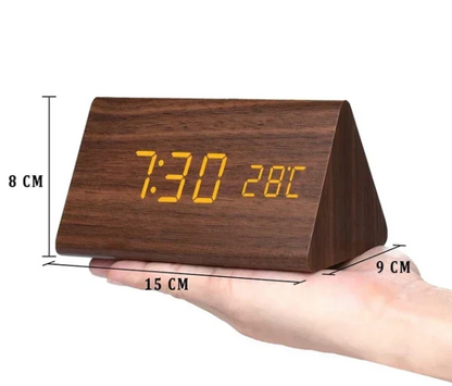 Digitale houten klok met spraakactivering en wekfunctie