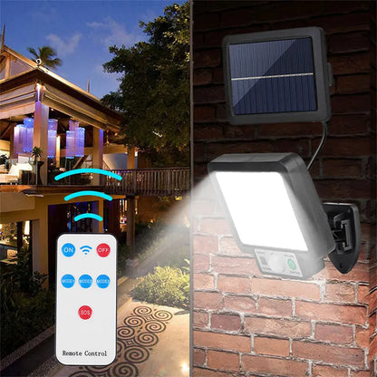 Zonne-energie buitenlamp met bewegingssensor – 72 COB LED's & afstandsbediening