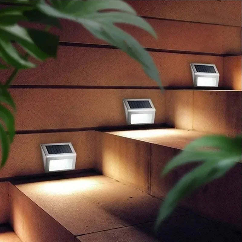 Zonne-energie trapverlichting roestvrij staal – Draadloze LED-buitenverlichting