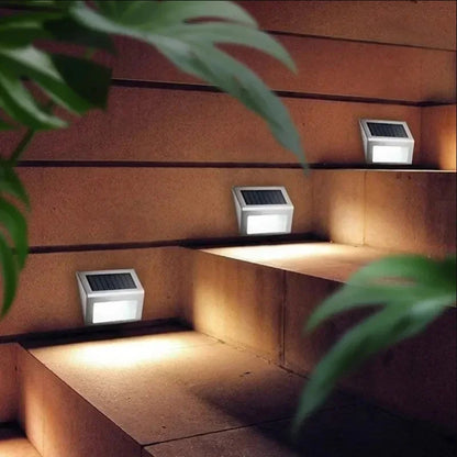 Zonne-energie trapverlichting roestvrij staal – Draadloze LED-buitenverlichting