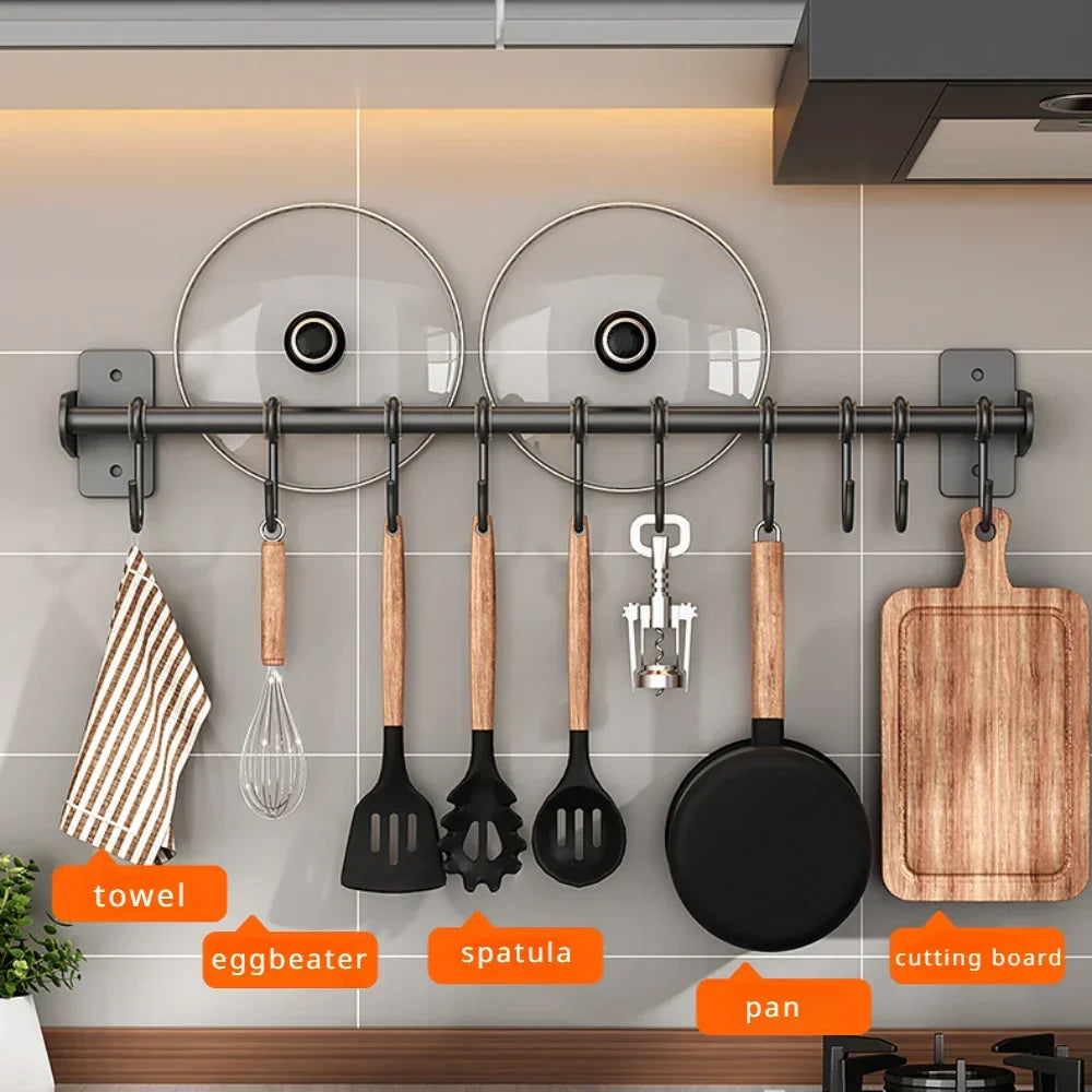 Wandhakenrek van staal voor de keuken – ruimtebesparend en robuust