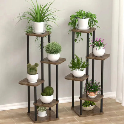 WoodFrame™ – Plantenrek 5 Niveaus van Metaal en Hout Ruimtebesparend Modern Ontwerp [50% Korting]