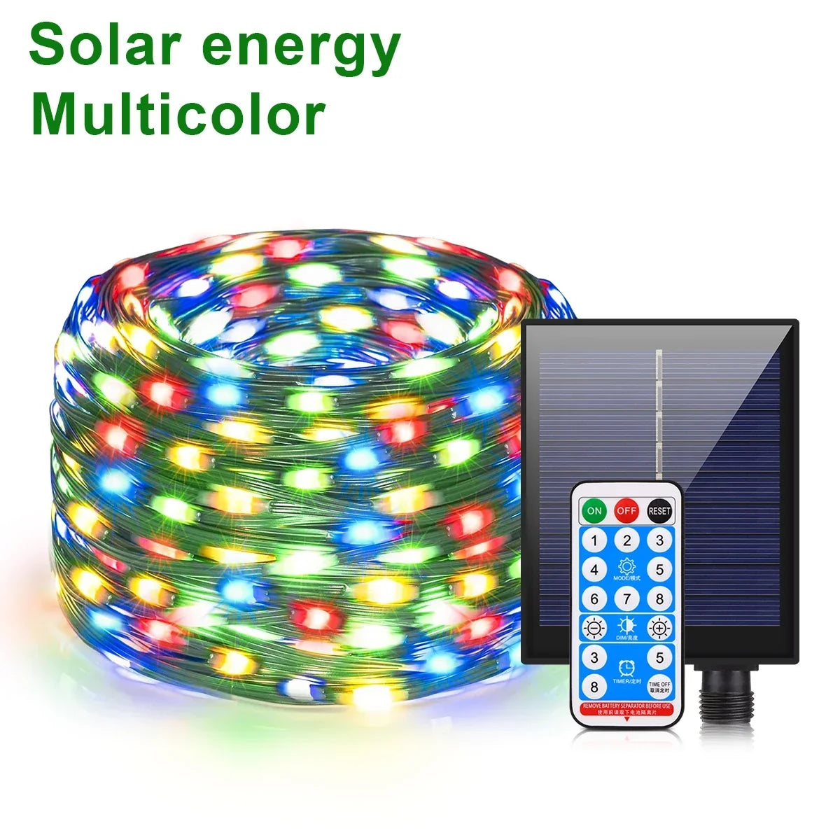 Zonne-energie Lichtsnoer 100M – 800 LEDs met Afstandsbediening & 8 Modi