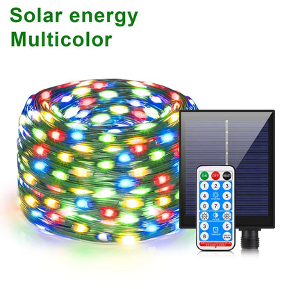 Zonne-energie Lichtsnoer 100M – 800 LEDs met Afstandsbediening & 8 Modi