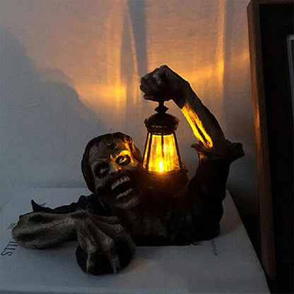 Halloween Zombie Lantaarn met LED Verlichting – Griezelige Tuindecoratie van