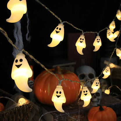 Halloween LED Lichtslinger – Pompoen, Schedel & Oogbal – 1,5m met 10 LED's