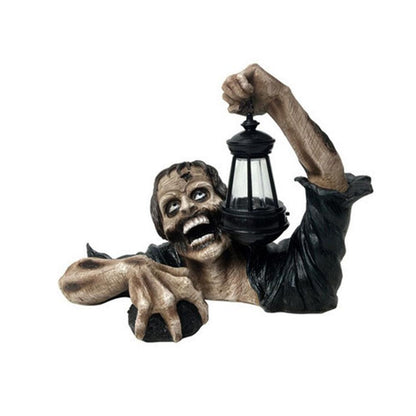 Halloween Zombie Lantaarn met LED Verlichting – Griezelige Tuindecoratie van