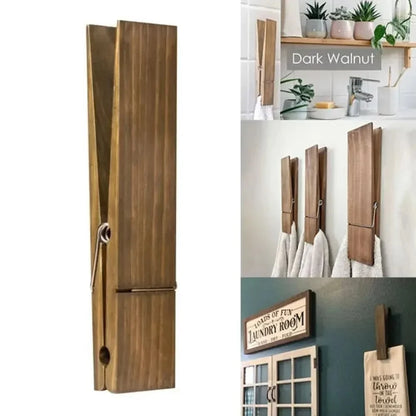 Handdoekhouder van hout – Stijlvolle clip voor de badkamer