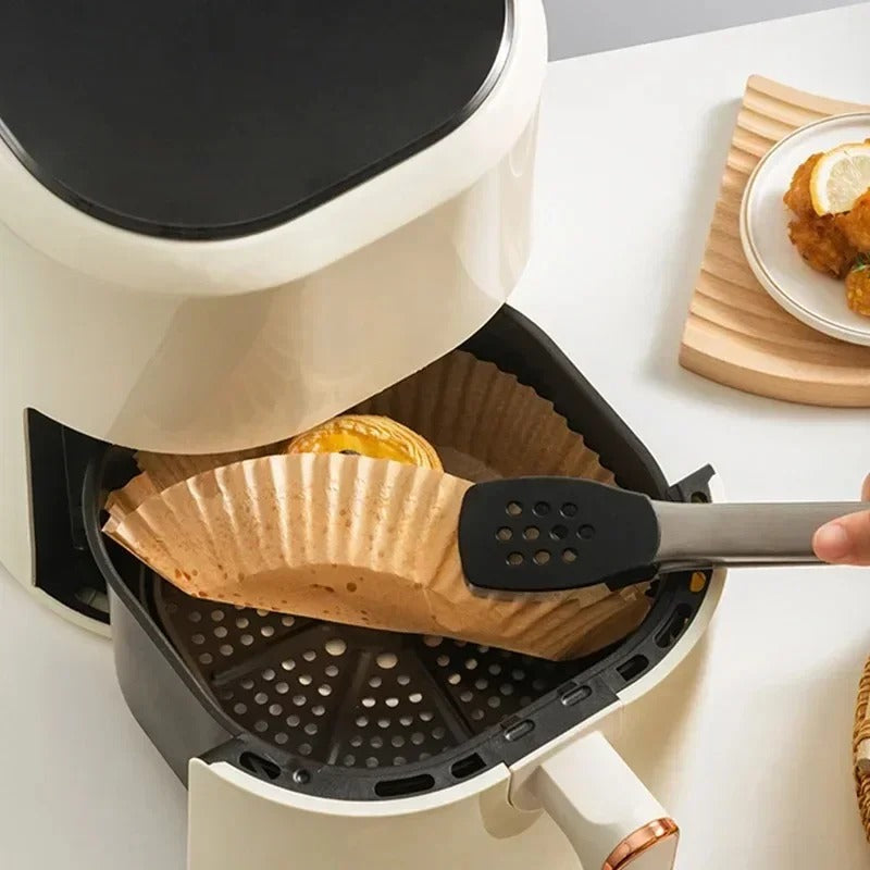 FryCup™ – Wegwerp AirFryer Liner | Voedselveilig Bakpapier voor Heteluchtfriteuse