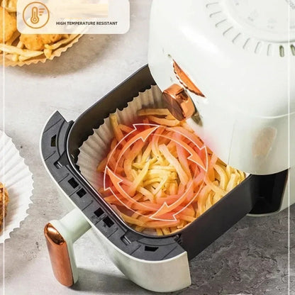 FryCup™ – Wegwerp AirFryer Liner | Voedselveilig Bakpapier voor Heteluchtfriteuse