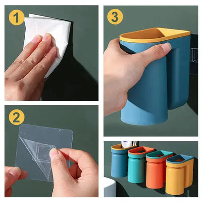 BrushStorage™ – Zelfklevende tandenborstelhouder met praktische bekerset [50% Korting]