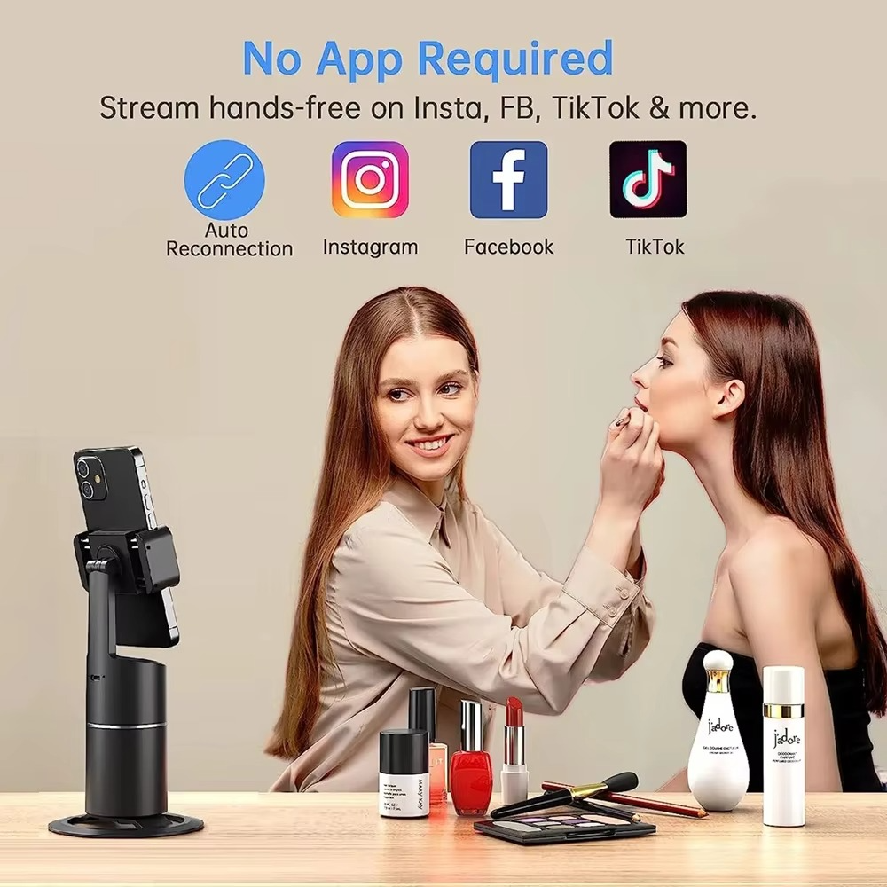 GimBot™ – Auto-tracking telefoonhouder met 360° gezichtsherkenning en geïntegreerd selfielicht [50% Korting]