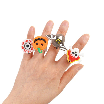 LED Halloween Ringen – 20 Stuks Lichtgevende Ringen met Griezelige Designs