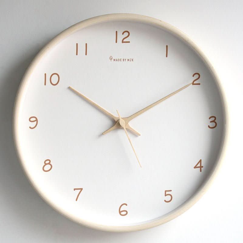 Analoge houten wandklok met geruisloos uurwerk – 25 cm