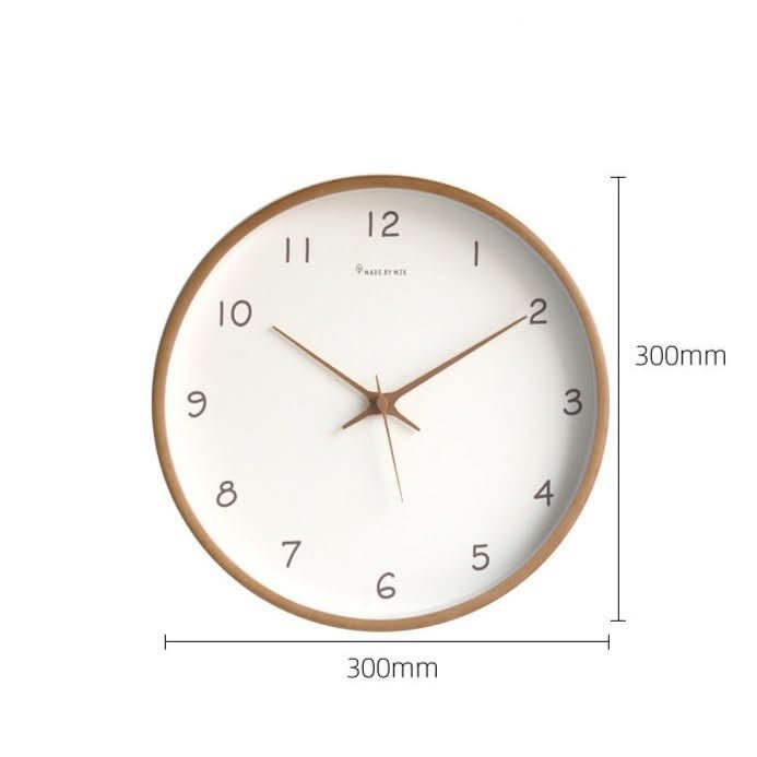 Analoge houten wandklok met geruisloos uurwerk – 25 cm