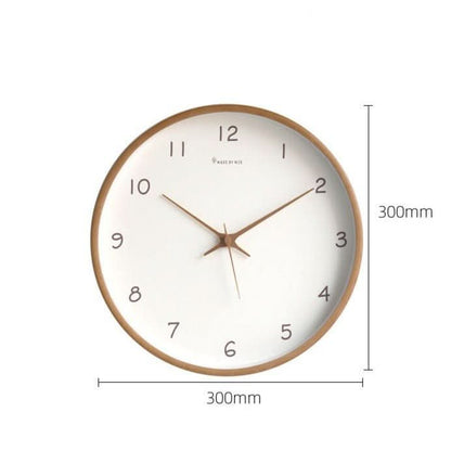 Analoge houten wandklok met geruisloos uurwerk – 25 cm
