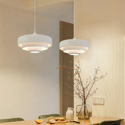 Drielaagse schijf-hanglamp in Macaron-design
