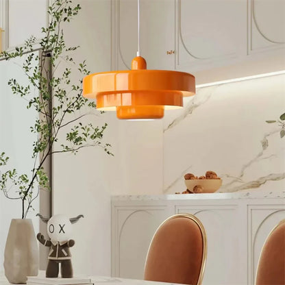Drielaagse schijf-hanglamp in Macaron-design