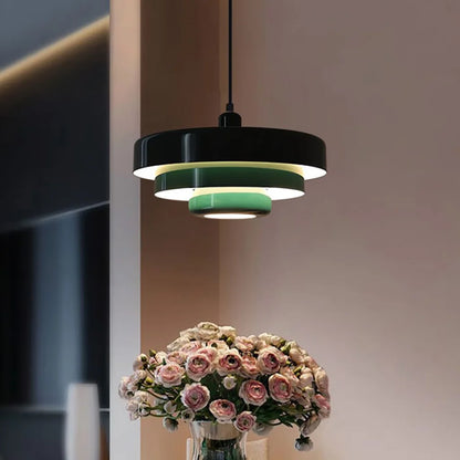 Drielaagse schijf-hanglamp in Macaron-design