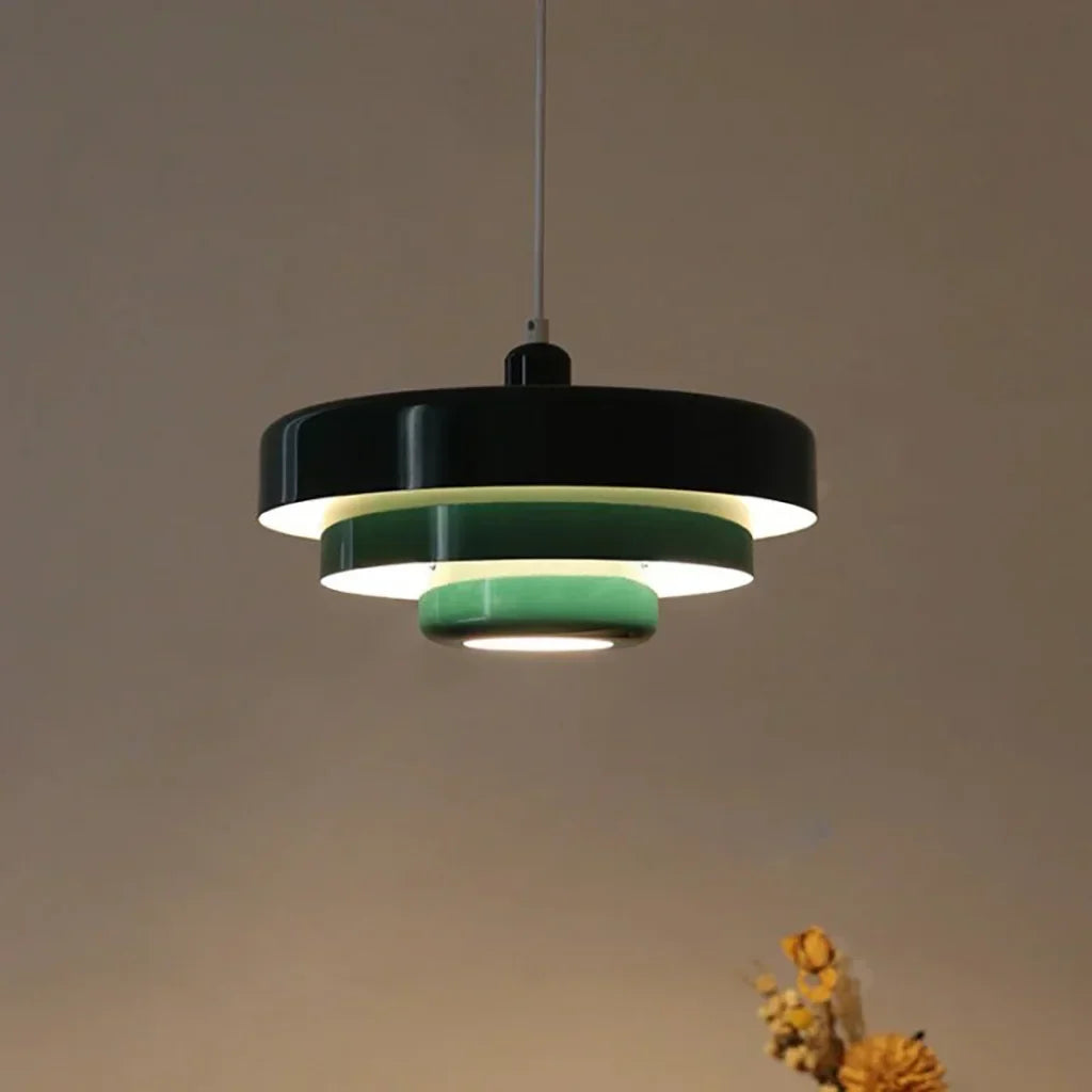 Drielaagse schijf-hanglamp in Macaron-design